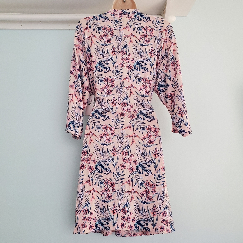 Rene Rofe Pink Tropical Floral Robe - L - Picture 3 of 10